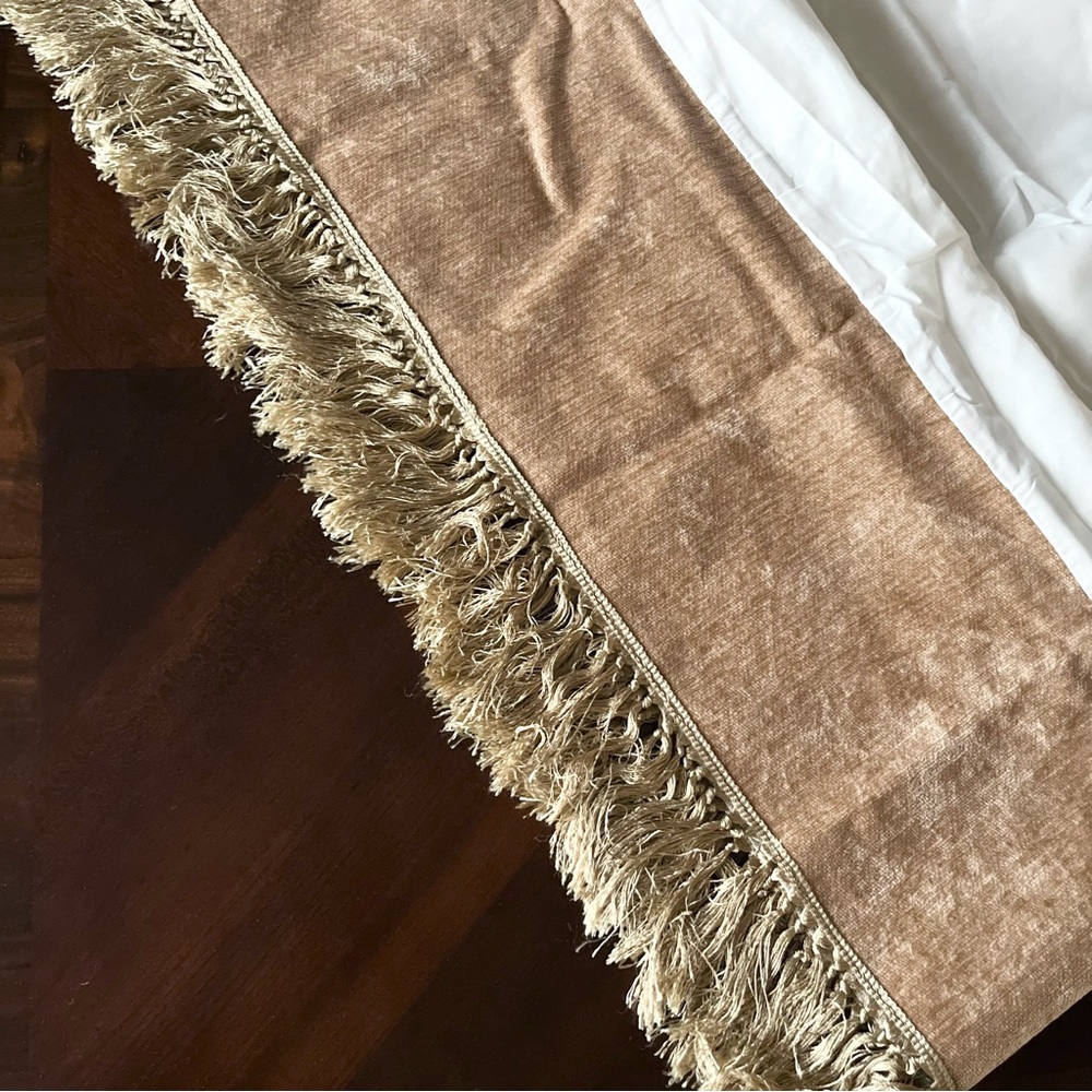 Veratex Queen Luxury Bed Skirt NEW 15” Drop, Tassel Fringe, Upholstery-Weight